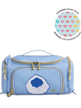 Lug Care Bears Trolley Medium Cosmetic Case Grumpy Bear Blue/Care Rainbow Hearts